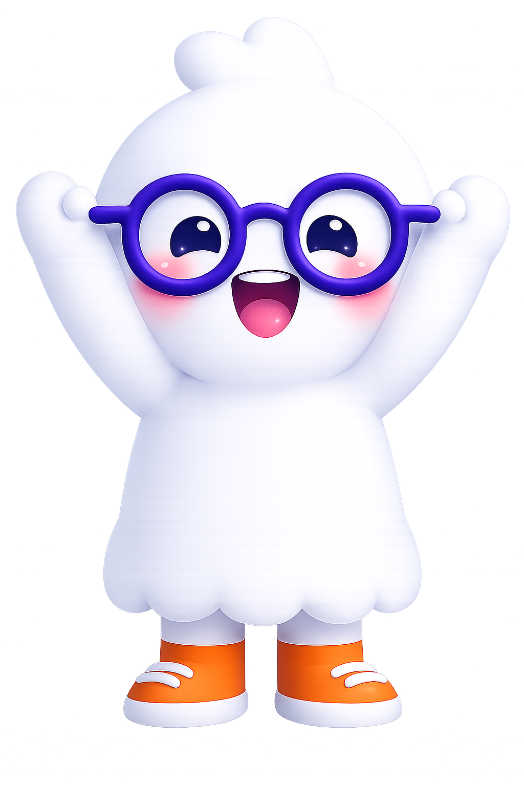 Popcard mascot celebrating